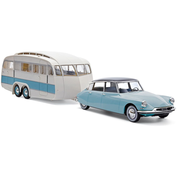 NOREV Citroën DS 19 1959 Echelle 1:18 Voiture Miniature et Caravane Hénon - Bleu Nuage/Aubergine (181760) | Achetez sur